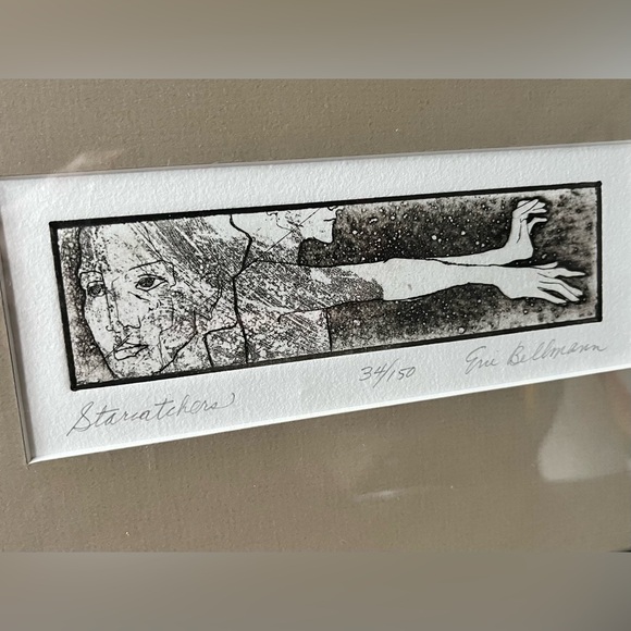 Framed Art Etching, Eric Bellman Artist Signed and numbered “Star catchers” - Picture 2 of 4